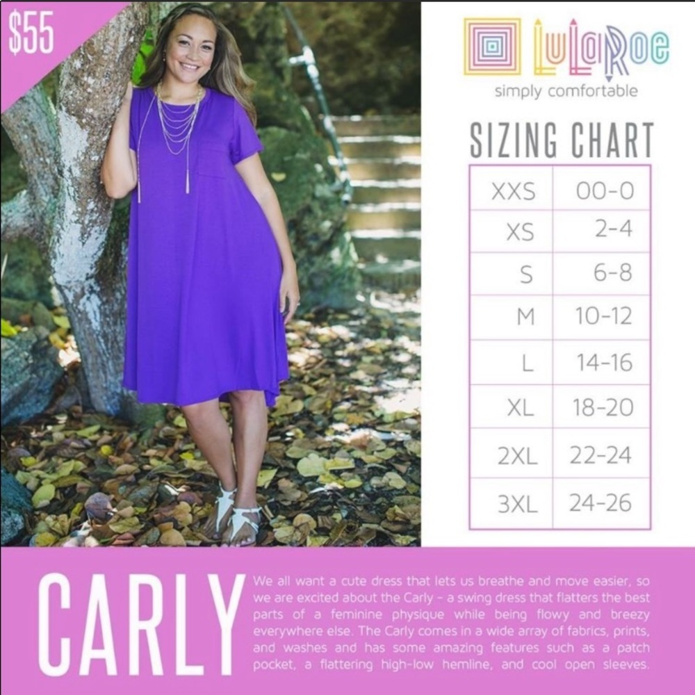 NWT LuLaRoe XS Carly Dress - 9055 - Picture 2 of 4